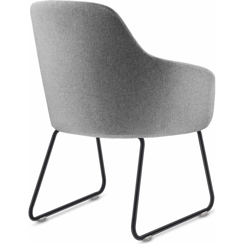 aspen sled tub chair light grey fabric