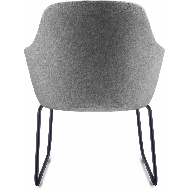 aspen sled tub chair light grey fabric