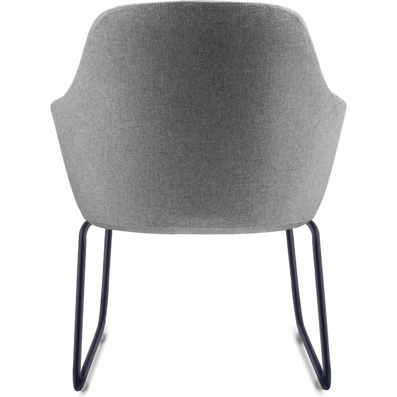 aspen sled tub chair light grey fabric