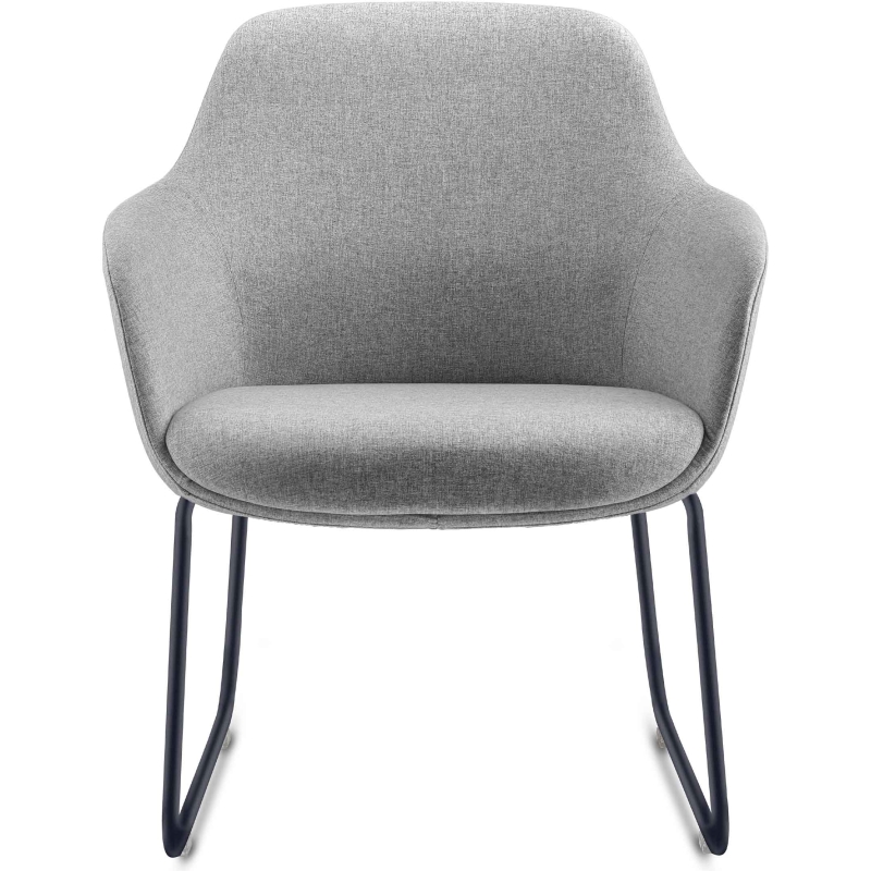 aspen sled tub chair light grey fabric