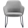 aspen sled tub chair light grey fabric