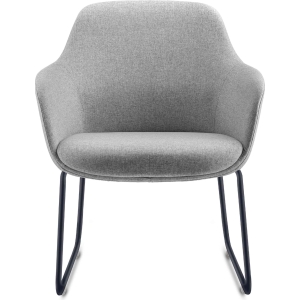 aspen sled tub chair light grey fabric