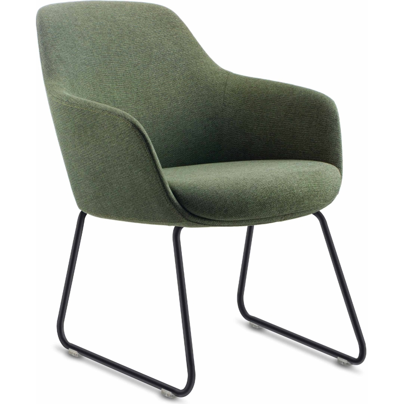 aspen sled tub chair light grey fabric