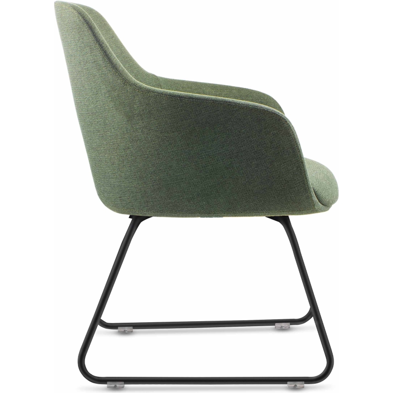 aspen sled tub chair light grey fabric