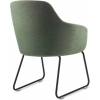 aspen sled tub chair light grey fabric