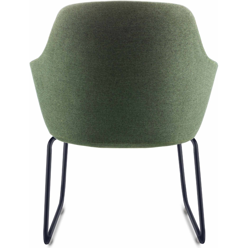 aspen sled tub chair light grey fabric