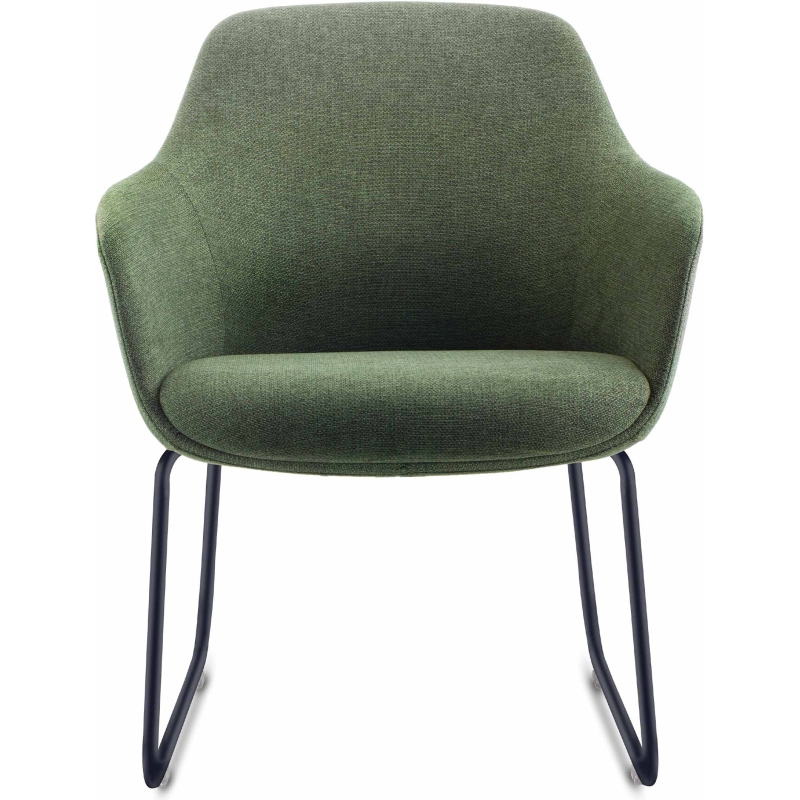 aspen sled tub chair light grey fabric